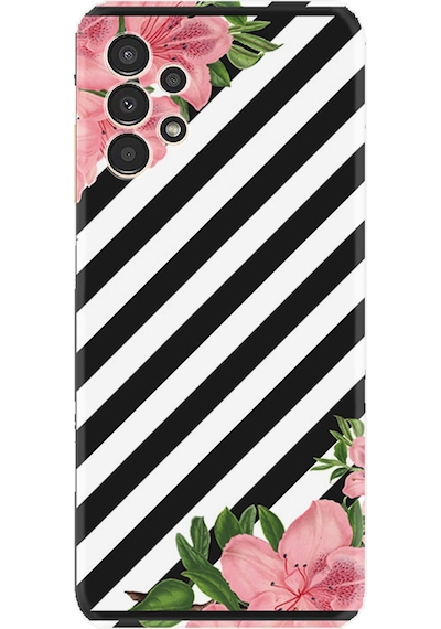 Samsung Uyumlu Galaxy A14 Kılıf Resimli Desenli Baskılı Silikon Strip Flowers 2 1409