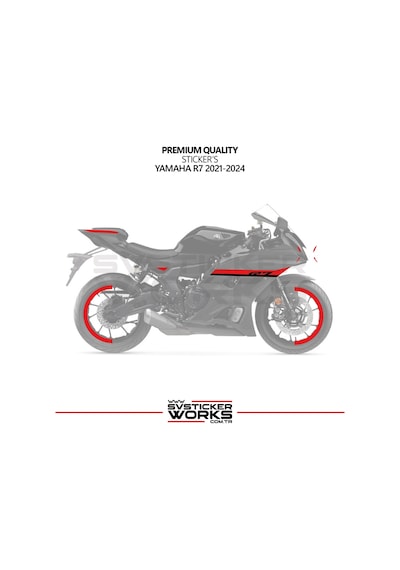 Yamaha R7 Kırmızı Sticker Set 2021 - 2023