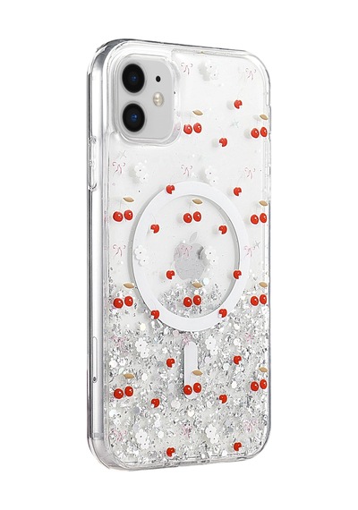 Onegif Apple Apple iPhone Uyumlu 11 Misk Simli Magsafe Kapak - Desen 5 - Desen 5