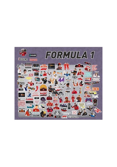 Lexroo Formula 1 Ralli Pilotları Laptop Notebook Telefon Kılıfı Sticker Paketi Çok Renkli