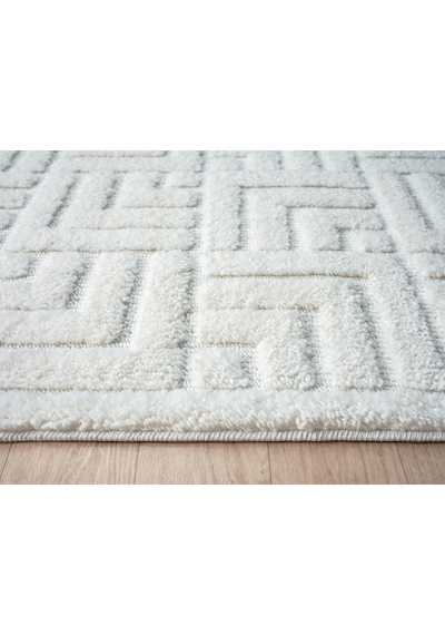 Mariesse Home Elit Bukleli Yumuşak Peluş Post Shaggy Çocuk Odası Oturma Odası Salon Mutfak Halısı Beyaz