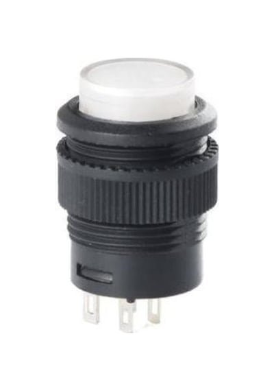 RL16-503B 16MM Plastik 4 Pin Yaylı Buton Beyaz
