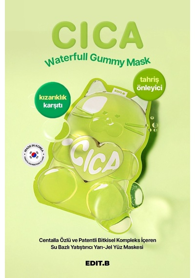 Editb Centella Özlü Yatıştırıcı Yarı Jel Yüz Maskesi EDIT.B Waterfull Gummy Mask CICA