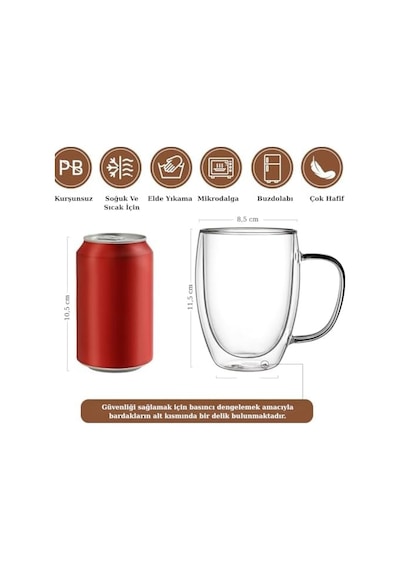 Çift Duvarlı Cam Kahve Kupası 250ml Isıya Dayanıklı, Mikrodalga & Bulaşık Makinesi Uyumlu, 2 Li Şık Set Aeropress Çift Duvarlı Cam Kahve Kupası 250ml Isıya Dayanıklı, Mikrodalga & Bulaşık Makinesi Uyumlu, 2 Li Şık Set Aeropress