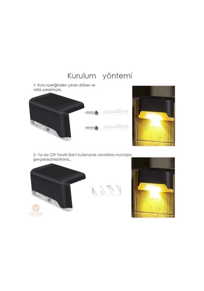 12'li Güneş Enerjili Su Geçirmez Led Işık Bahçe Ve Merdiven Aydınlatma