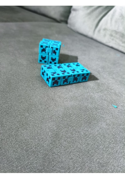 Minecraft Creeper Tasarımlı 3d Baskı Sonsuzluk Rahatlatıcı Küpü Infinity Cube