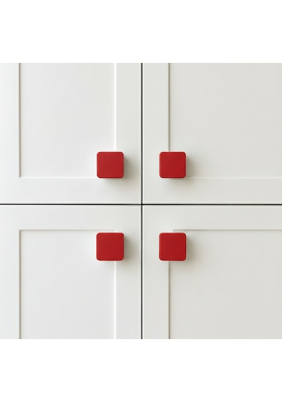 Dolap Kulpu 3,5 X 3,5 Cm Plastik 4 Adet - 30mm Kulp Vidası İle Beraber Gönderilir Kırmızı
