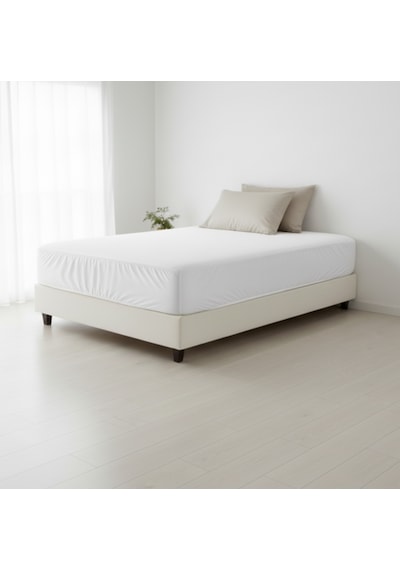 Tek Kişilik Sıvı Geçirmez Lastikli Yatak Alezi 100x200x40 Cm Sessiz Ve Yumuşak Kumaş Beyaz