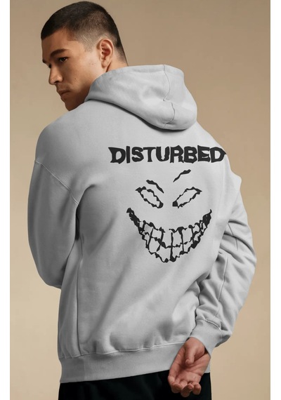 Sevbano Disturbed Rock Metal Müzik Grubu Baskılı Unisex Oversize Premium beyaz