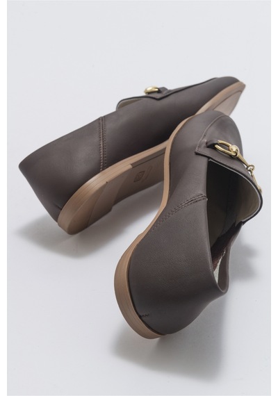 Luvishoes F03 Kahve Cilt Hakiki Deri Babet Kahverengi