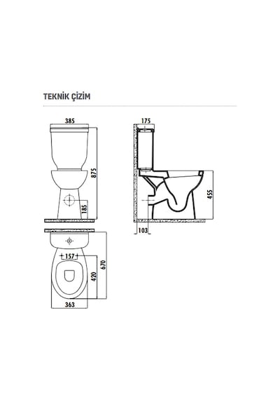 Creavit Bd315 Bedensel Engelli Arkadan Çıkışlı Klozet