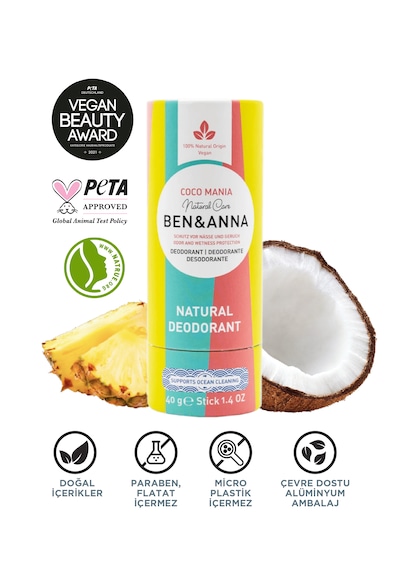 Ben&anna Doğal Deodorant 2 Li Avantajlı Paket Coco Mania & Pink Grapefruit