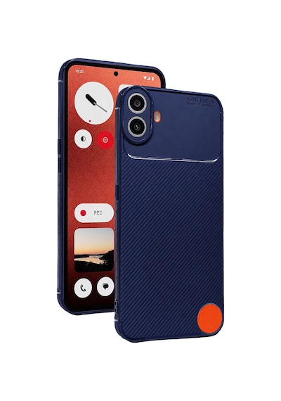 Nothing Phone Nothing Cmf Phone 1 Uyumlu Kılıf Karbon Tasarım Kamera Korumalı Silikon Telefon Kılıfı Kapak Lacivert