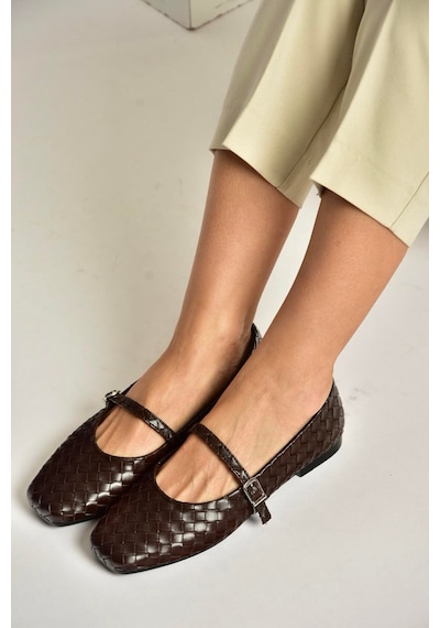 Fox Shoes Y726368209 Kahverengi Düz Kadın Babet Kahverengi