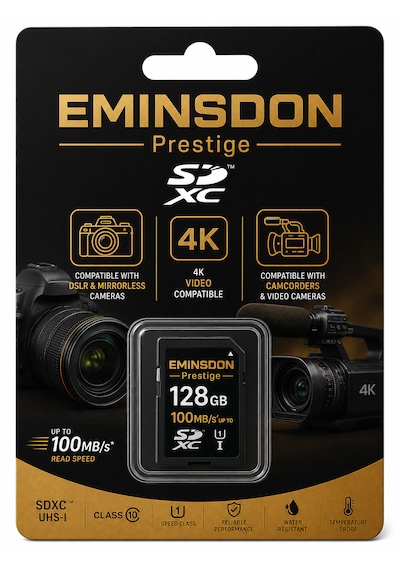 Prestige 128gb 4k Hafıza Kartı Sadece Fotoğraf Makinesi Video Kamerasıyla Uyumlu 100mb/s