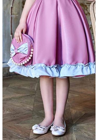 Riccotarz Kız Çocuk Balon Kollu Belinde Broş Ve Kemer Detaylı Etek Ucu Fırfırlı Pembe Abiye Riccotarz Kız Çocuk Balon Kollu Belinde Broş Ve Kemer Detaylı Etek Ucu Fırfırlı Pembe Abiye