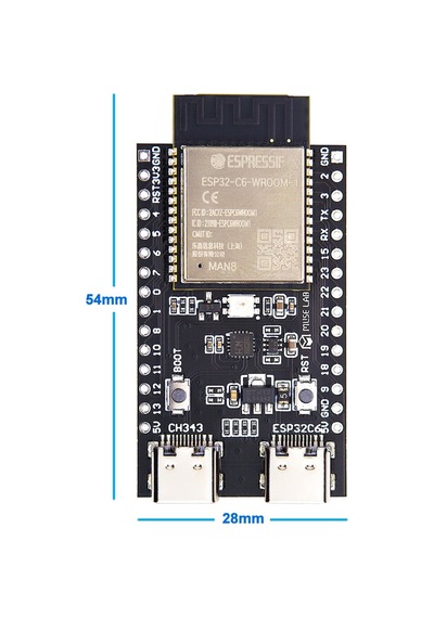 Esp32-c6 Devkit Wifi 6 Ve Bluetooth 5 Modül Geliştirme Kartı Esp32-c6-wroom-1 32 Bit 160mhz 8 Mbyte