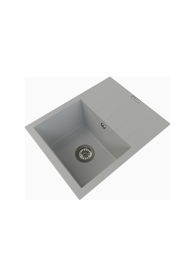 Polex Cristalüx Granit Evye P-S60 Gri Tezgah Altı Ve Tezgah Üstü Kare Mutfak Evyesi 60.5x49.5 CM