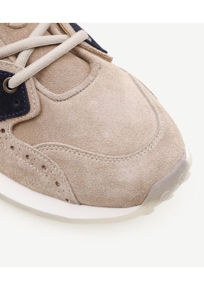 Yargıcı Grogren Detaylı Deri Sneaker Kum