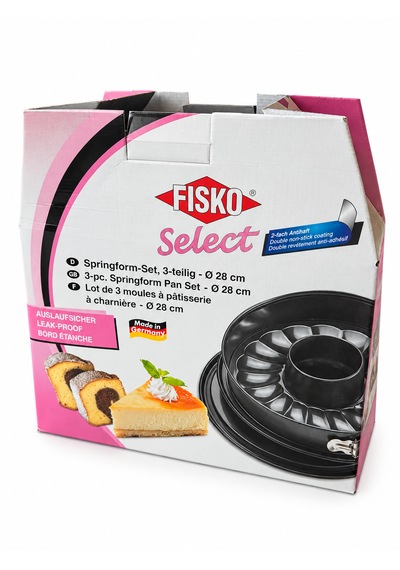 Fisko Kelepçeli Çift Taban Kek Kalıbı 28 Cm - Ekstra Sızdırmaz Taban Siyah
