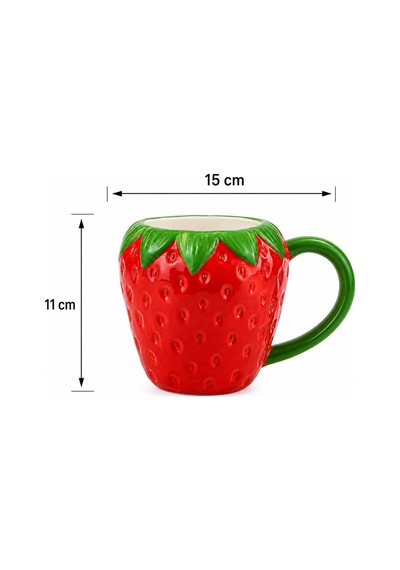 Çilek Tasarım Seramik Kupa Bardak, Büyük Boy Dekoratif Çilek Desenli Mug Kupa, Kahve, Çay Ve Sıcak İçecekler İçin Günlük Kullanıma Uygun Şık Seramik Fincan Beyaz - Çok Renkli Çilek Tasarım Seramik Kupa Bardak, Büyük Boy Dekoratif Çilek Desenli Mug Kupa, Kahve, Çay Ve Sıcak İçecekler İçin Günlük Kullanıma Uygun Şık Seramik Fincan Beyaz - Çok Renkli