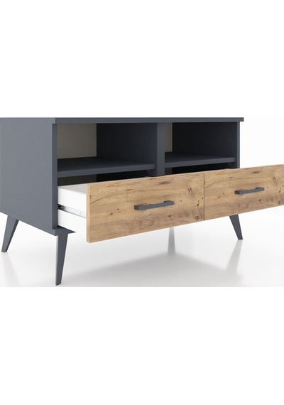 Hyperion Şifonyer 2 Raflı 2 Çekmeceli 88x44x48 Antrasit-antrasit/çam Antrasit/çam Hyperion Şifonyer 2 Raflı 2 Çekmeceli 88x44x48 Antrasit-antrasit/çam Antrasit/çam