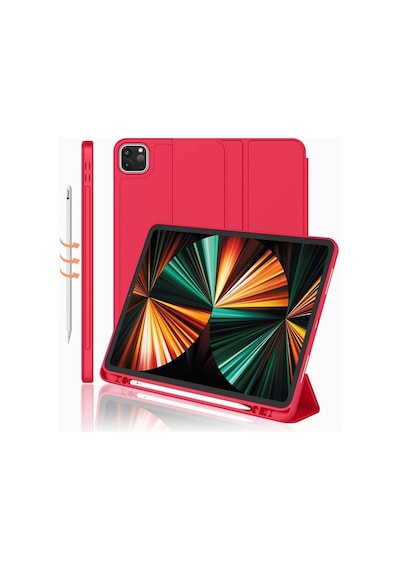 Apple Uyumlu iPad, Pro 12.9 3. Nesil Kılıf Kalem Bölmeli Smart Case A1876