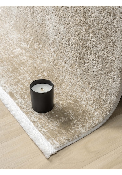 Mariesse Home Vita Serisi Bambu Dokulu Modern Sık Dokuma Koridor Kesme Yolluk Dokuma Makine Halısı Vizon