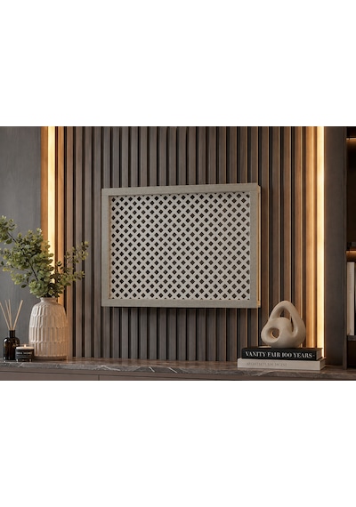 Modern Dekoratif Duvara Asılabilir Mdf Sigorta Ve Modem-wifi Saklama Kutusu 30x40 Cm Derinlik 10cm Bej
