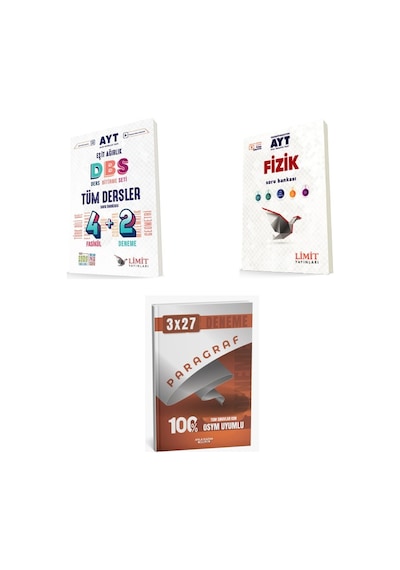2027 2027 Limit Ayt Tüm Dersler Eşit Ağırlık 4 2 + Fizik Soru + Anla Kazan Paragraf Deneme 3'lü Set
