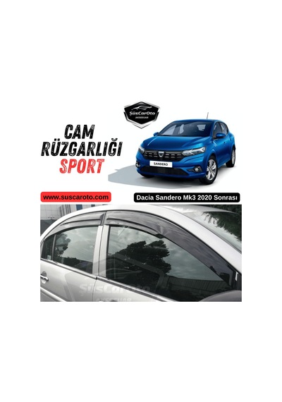 Dacia Sandero Mk3 2020 Sonrası Uyumlu Mugen Cam Rüzgarlığı Seti Piano Black 4'lü İthal Parlak Siyah 00 Şüscaroto Aksesuar