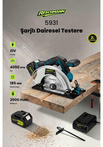 Reschmann R-5931 21V 185MM Profesyonel Şarjlı Dairesel Testere