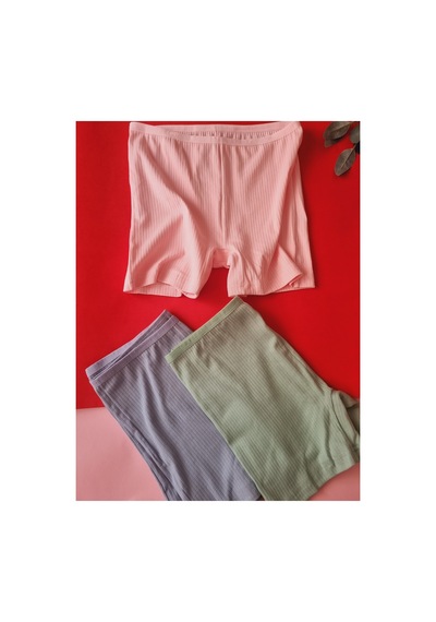 Demirsa Boutique Pamuklu Fitilli 3'lü Ribana Kadın Şort-külot Yeşil, Pembe, Mavi Mavi-pembe-yeşil Demirsa Boutique Pamuklu Fitilli 3'lü Ribana Kadın Şort-külot Yeşil, Pembe, Mavi Mavi-pembe-yeşil