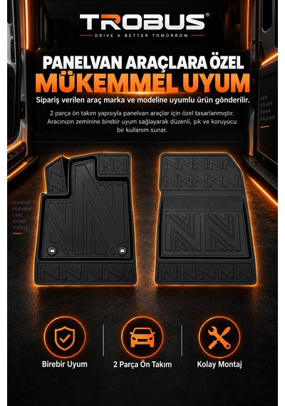 Citroen Berlingo Panelvan 2015 Karbon Desenli Premium 3d Havuzlu Oto Paspas 2 Parça Ön Takım