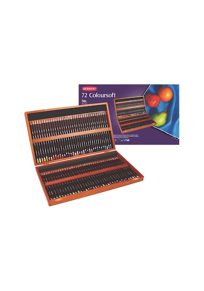 Derwent Coloursoft Pencils Yumuşak Kuruboya 72'li Ahşap Kutu