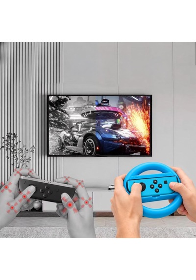 Switch Joycon Direksiyon Seti Mario Kart Yarış Aksesuarı Ns Joy-con Grip Renkli 2 Adet