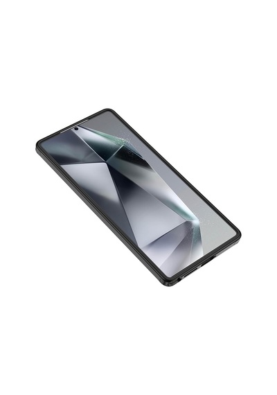 Zore Galaxy S25 Ultra Uyumlu Kılıf Kamera Korumalı Şeffaf Arka Yüzey New Roll Kap Siyah