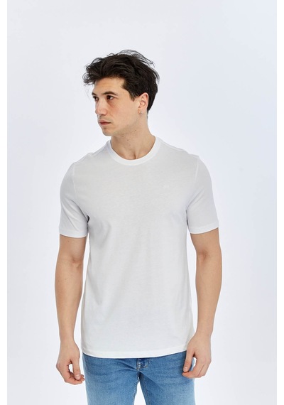 Süvari O Yaka Regular Beyaz Erkek T-shirt Ts1014000475