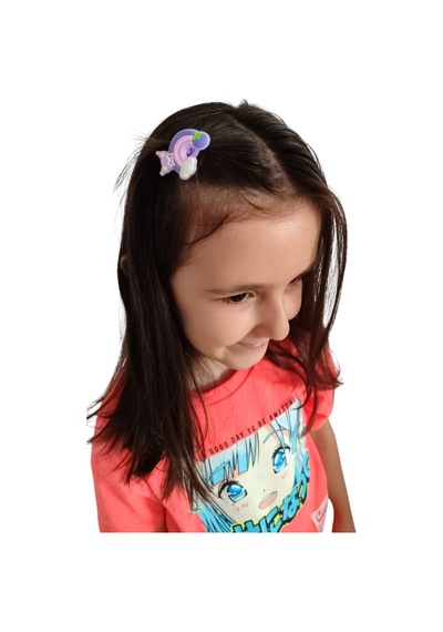 Kuromi Figürlü 4 Lü Lastik-papatya Figürlü Karışık Renkli Çocuk Set Toka Çok Renkli