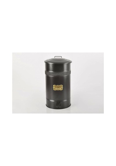Evistro Pedallı Metal Galvaniz Mutfak Banyo Kapaklı Çöp Kovası 30 Lt Siyah Siyah Tek Ebat 29 X 36 Diğer