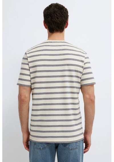 Mavi M0613336-70057 Çizgili Tişört Erkek T-shirt Bej