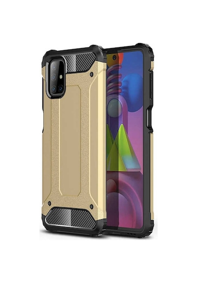 Noktaks - Samsung Galaxy Uyumlu M51 - Kılıf Çift Katman Zırh Tank Crash Military Kapak - Gri
