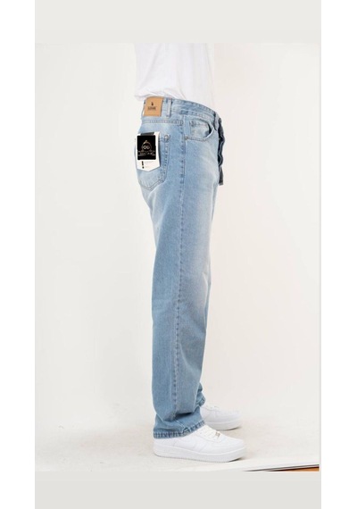 Açık Mavi Taşlamalı Baggy Pantolon Açıkmavitaşlama