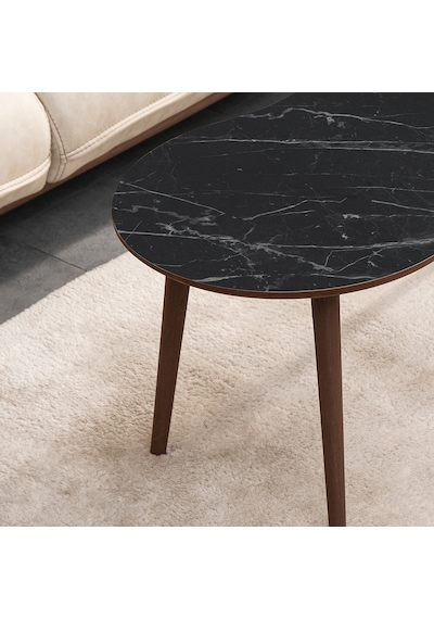 Vovvahome Moon 4lü Mdf Ahşap Zigon Sehpa Ve Orta Sehpa - Siyah