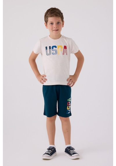 U.S. Polo Assn. U.s. Polo Assn Erkek Çocuk Krem Bermuda Takım Krem