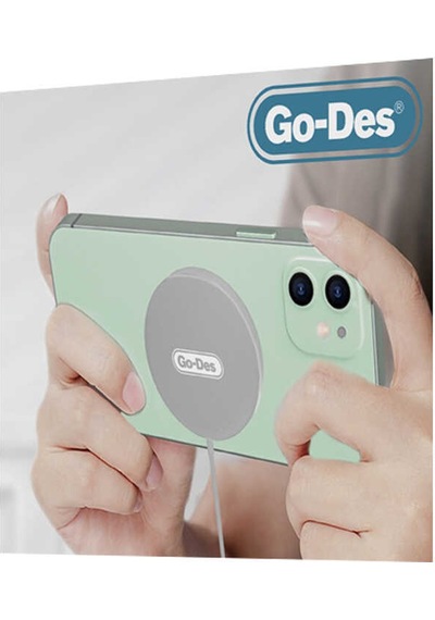 Go-Des GD-UC588 Magsafe Şarj Aygıtı Kablosuz Magnetik Hızlı Şarj Cihazı 15W Wireless Apple Uyumlu iPhone ZORE-221100 Beyaz