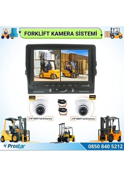Forklift Kamera Sistemi Reach Truck 2 Dome Kameralı 7 İnç Monitö