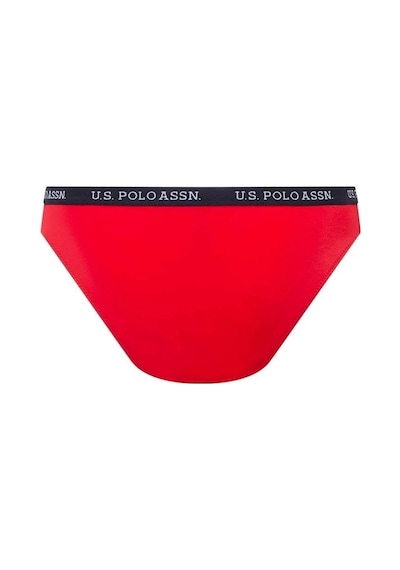 U.S. Polo Assn. Kadın Kırmızı Kalın Kenarlı Lastikli Bikini Alt Kırmızı