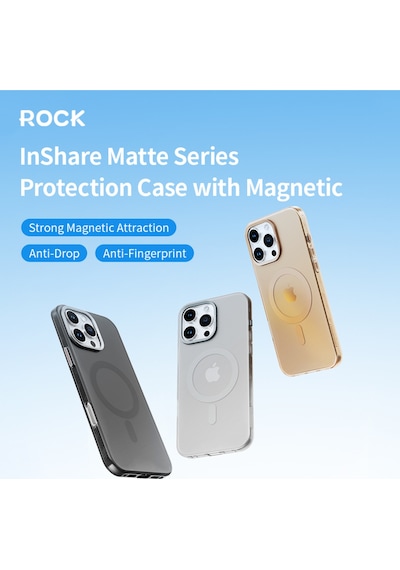 Rock Apple Uyumlu iPhone 16 Pro Max Matte Magsafe Silikon Kılıf Siyah