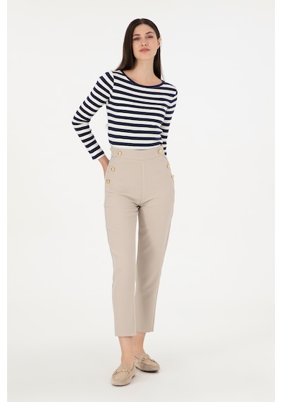 U.S. Polo Assn. Kadın Taş Carrot Fit Kanvas Pantolon 50298563-VR049